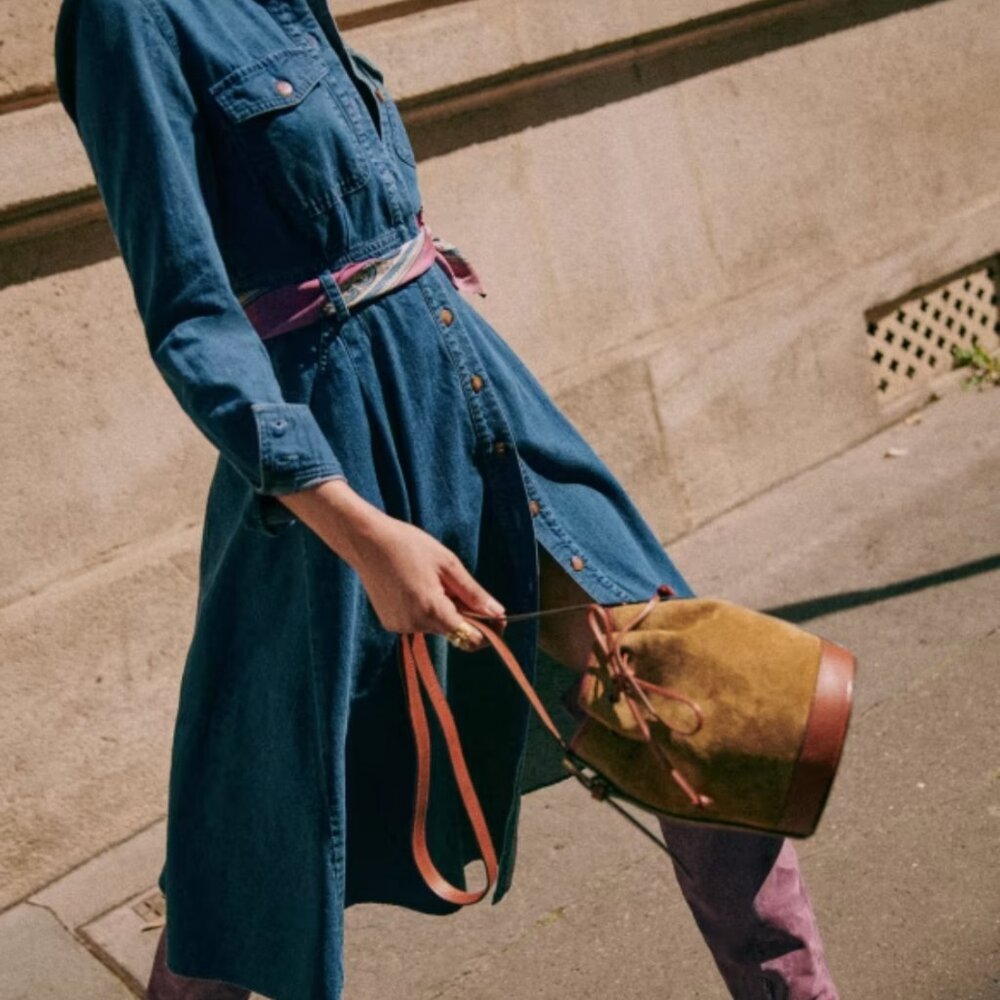 Sézane NWT Farrow Mini Bag in Multi Taupe - Picture 2 of 7